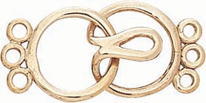 S.S. HOOK & EYE BEAD CLASP 3 ROW