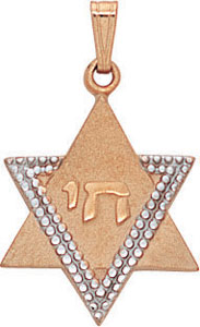 14K TT STAR W/CHAI 3/4