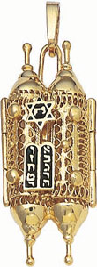 14KY FILIGREE TORAH W/ DOORS 38.5x17mm