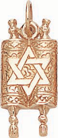 14KY CAST TORAH W/STAR OF DAVID 7/8