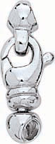 18KW 2 PART CLAW LOCK W/END RINGS 16x5mm