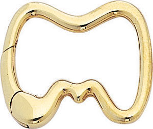 18KY RECTANGLE LOBSTER CLAW W/CAPS 27.5 x 23.5 mm