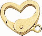 18KY HEART SHAPED LOBSTER 11.2x9.2mm