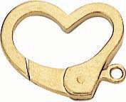 18KY HEART SHAPED LOBSTER 15 x 11.5 mm