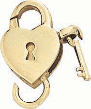 18KY HEART LOBSTER CLAW W/KEY 15mm