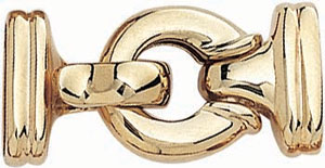 14KY FOLDOVER CLASP 29x14mm W/ OBLONG CAPS 12.7x5mm