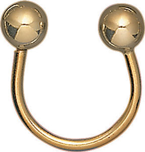 G.F. HORSESHOE KEY RING W/2 BALLS