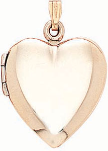 14KY SHINY HEART LOCKET 19.5mm