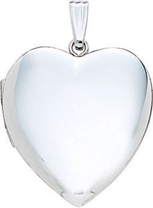 14KW SHINY HEART LOCKET 21.5mm