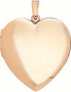 14KY SHINY HEART LOCKET 28mm