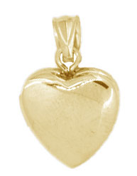 14KY 12mm SHINY HEART LOCKET