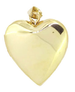 14KY 20mm SHINY HEART LOCKET
