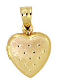 14KY 12mm FANCY HEART LOCKET