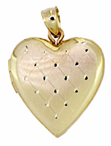 14KY 20mm FANCY HEART LOCKET