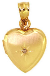 14KY 12mm FLOR HEART LOCKET W/DIA