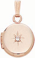 14KY SHINY ROUND LOCKET W/DIA 10mm