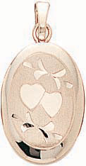 14KY SM OVAL LKT HAND ENG 13.5x11mm