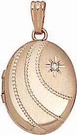 14KY OVAL LKT W/ 1 DIA