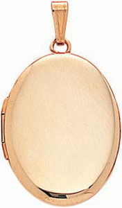 14KW OVAL SHINY LOCKET 20x16mm