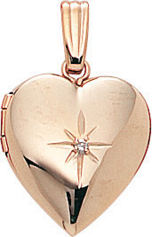 14KY SHINY HRT LOCKET W/DIA 14.5mm