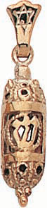 14KY SM FILIGREE MEZUZAH