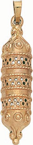14KY FILIGREE MEZUZAH 1 1/4