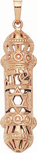 14KY FILIGREE MEZUZAH 1 1/4