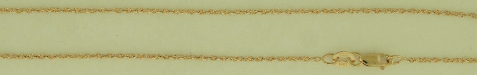 14K PINK DIA CUT TWISTED LINK 1.1mm