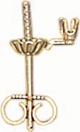 18KY HW CUP & PEG FOR PEARL W/.03