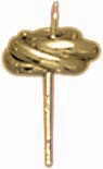 14KY EARRING 4mmLOVE KNOT W/4mm CUP&PEG