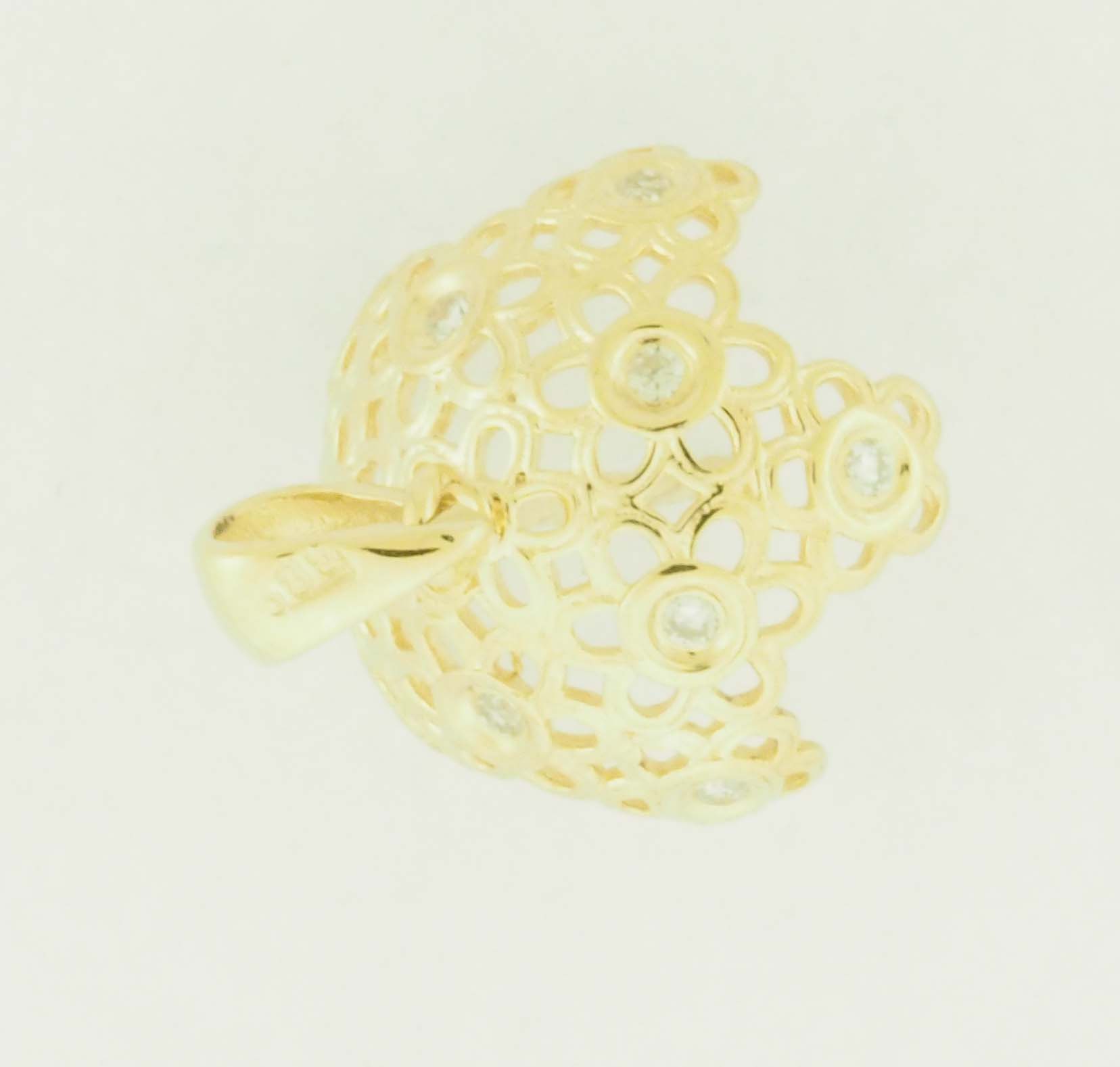 14KY CAST FILIGREE CAP 13mm W/10 DIA .0075