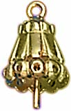 18KY CAST FANCY PEARL CAP 8.25mm W/PEG