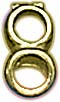 18KY DOUBLE RING FOR CLAW LOCK