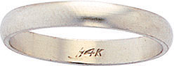 18KY 1/2 RD PLAIN WEDDING BAND 3mm SZ 10
