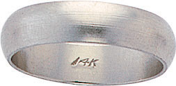 18KY 1/2RD PLAIN WEDDING BAND 6mm SZ 10